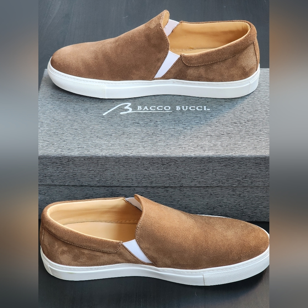 Men's Bacco Bucci Canto Suede Leather Slip On Sneaker US 9.5 Margom Sole